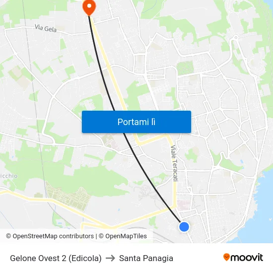 Gelone Ovest 2 (Edicola) to Santa Panagia map