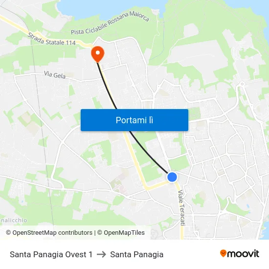 Santa Panagia Ovest 1 to Santa Panagia map