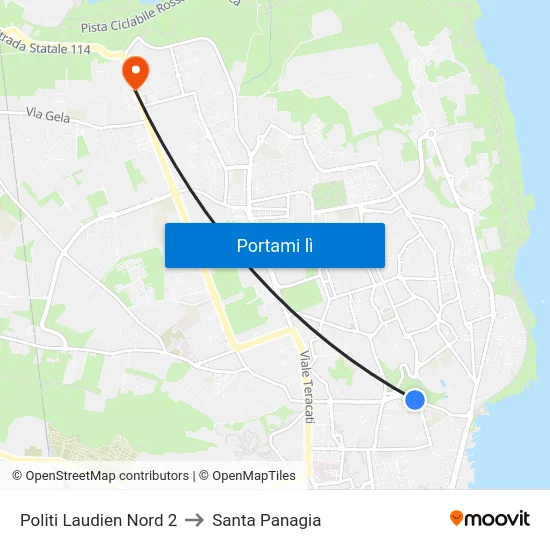 Politi Laudien Nord 2 to Santa Panagia map