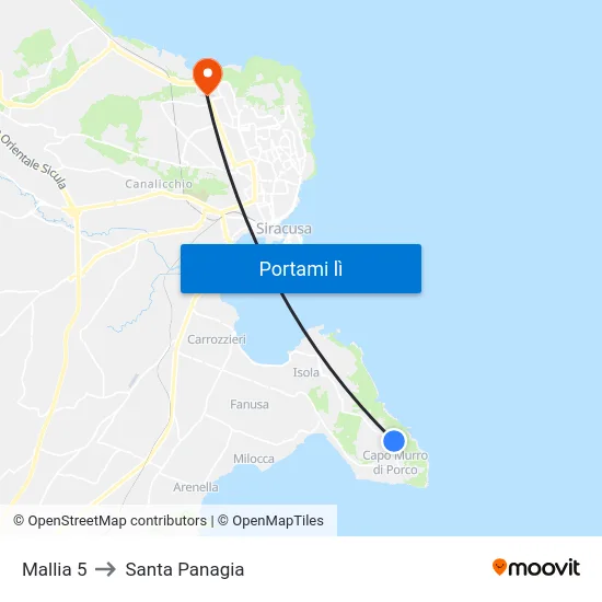 Mallia 5 to Santa Panagia map