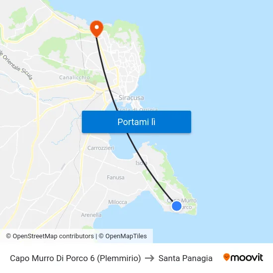 Capo Murro Di Porco 6 (Plemmirio) to Santa Panagia map