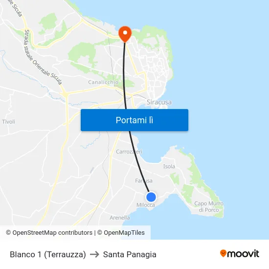 Blanco 1 (Terrauzza) to Santa Panagia map