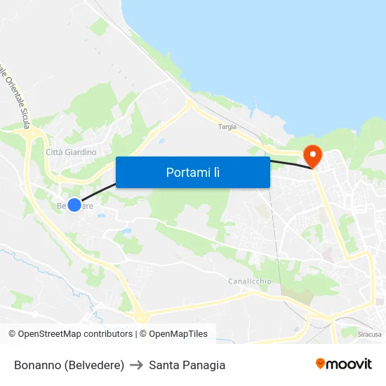 Bonanno (Belvedere) to Santa Panagia map