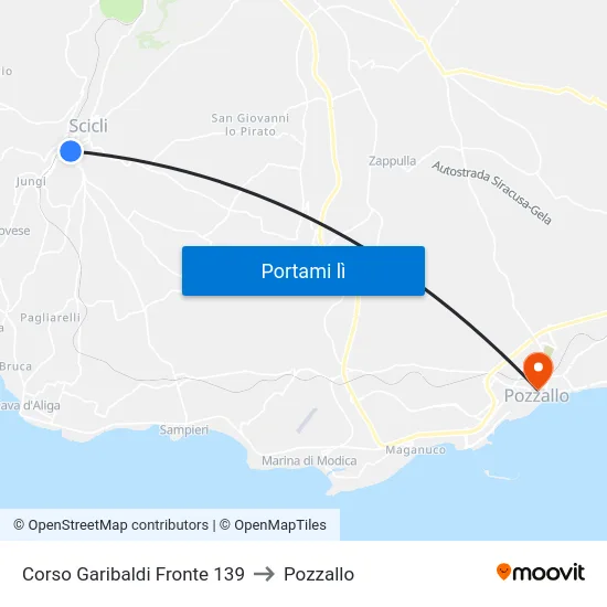 Corso Garibaldi Fronte 139 to Pozzallo map