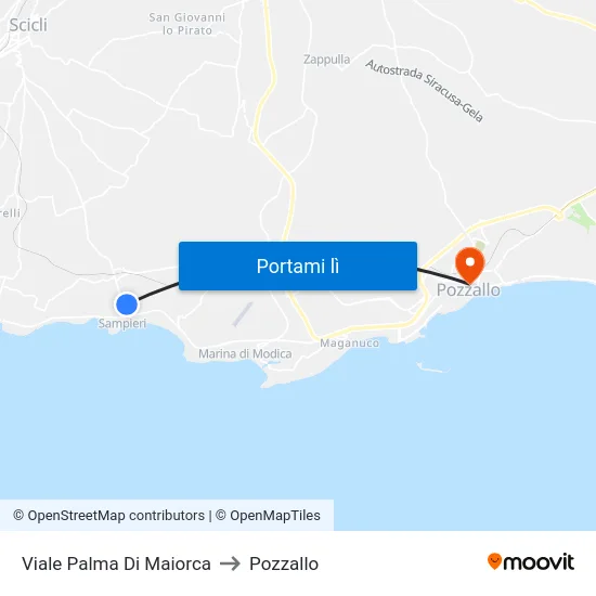 Viale Palma Di Maiorca to Pozzallo map