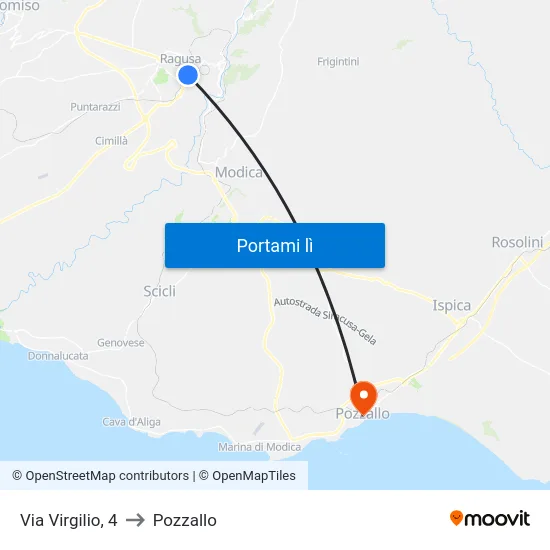 Via Virgilio, 4 to Pozzallo map