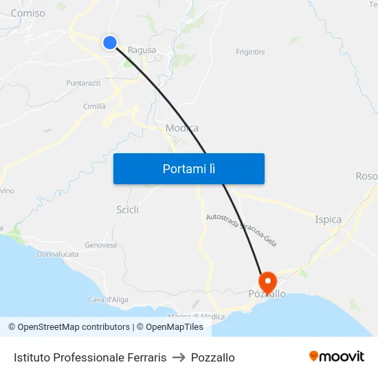 Istituto Professionale Ferraris to Pozzallo map