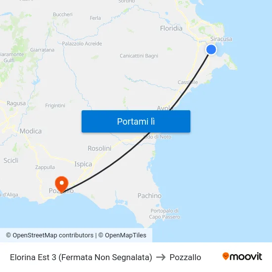 Elorina Est 3 (Fermata Non Segnalata) to Pozzallo map