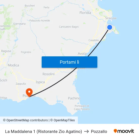 La Maddalena 1 (Ristorante Zio Agatino) to Pozzallo map