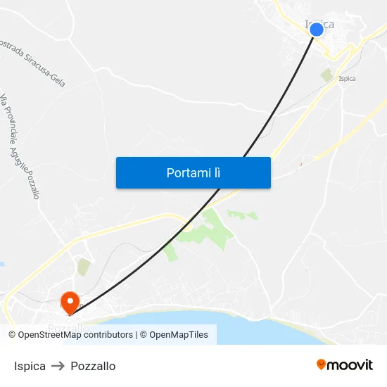 Ispica to Pozzallo map