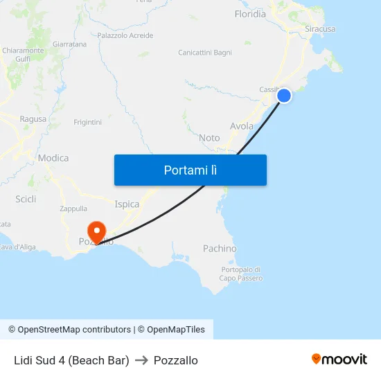 Lidi Sud 4 (Beach Bar) to Pozzallo map