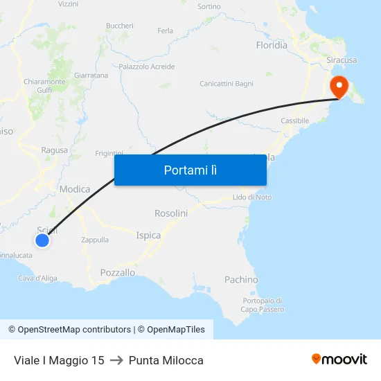 Viale I Maggio 15 to Punta Milocca map