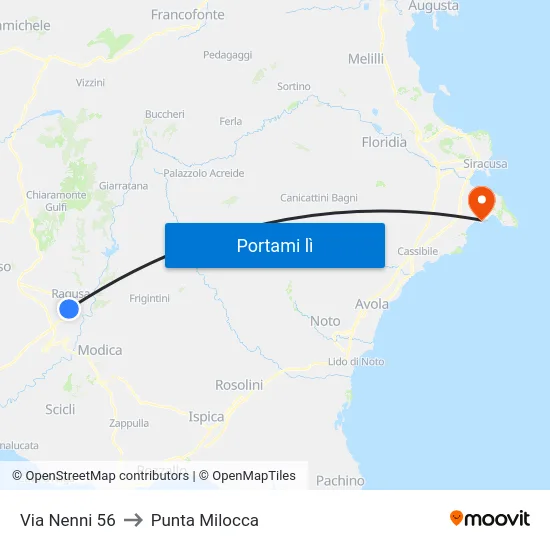 Via Nenni 56 to Punta Milocca map