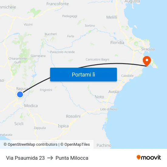 Via Psaumida 23 to Punta Milocca map