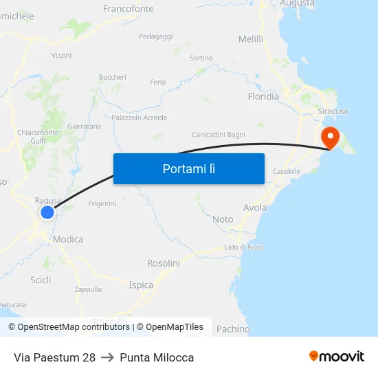 Via Paestum 28 to Punta Milocca map