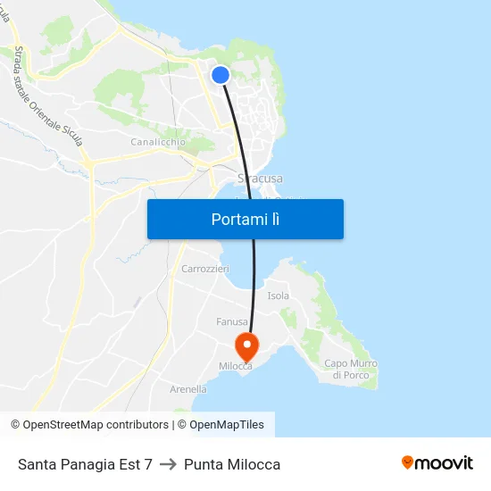 Santa Panagia Est 7 to Punta Milocca map