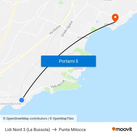 Lidi Nord 3 (La Bussola) to Punta Milocca map