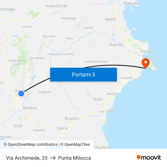 Via Archimede, 33 to Punta Milocca map