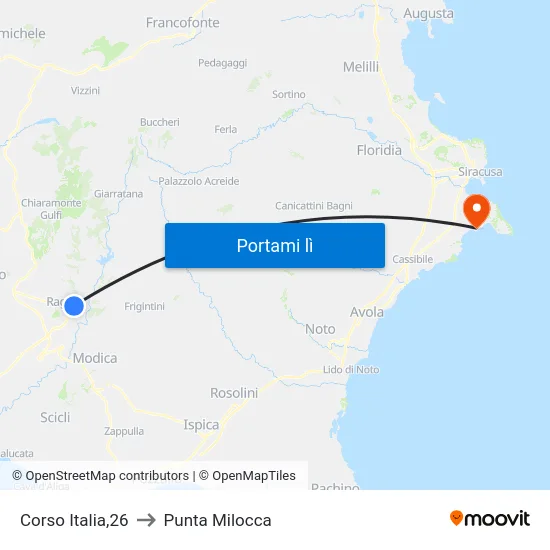 Corso Italia,26 to Punta Milocca map