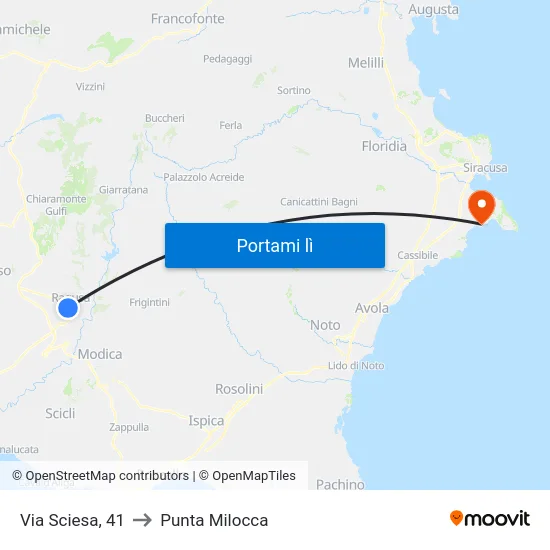 Via Sciesa, 41 to Punta Milocca map