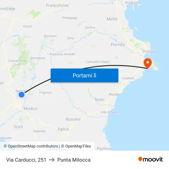 Via Carducci, 251 to Punta Milocca map