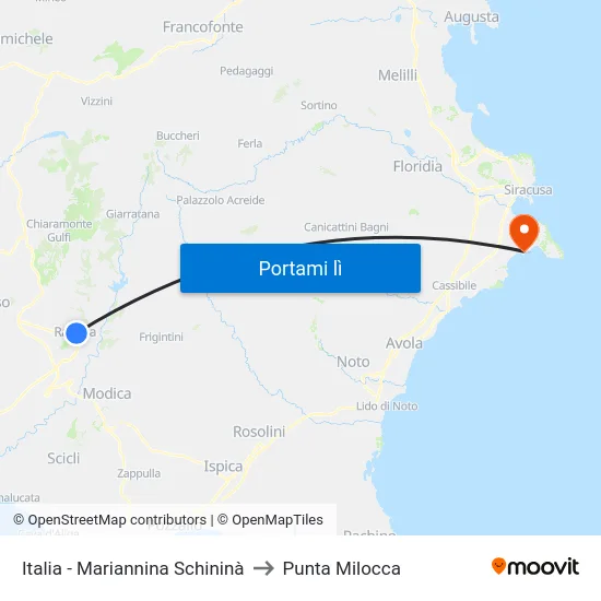 Italia - Mariannina Schininà to Punta Milocca map