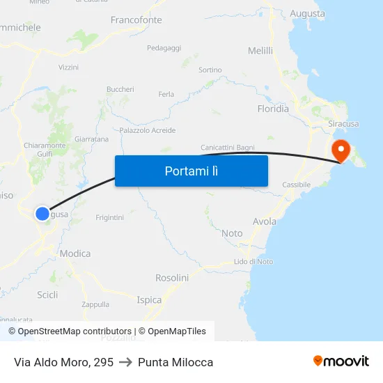 Via Aldo Moro, 295 to Punta Milocca map