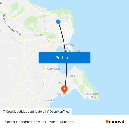 Santa Panagia Est 5 to Punta Milocca map