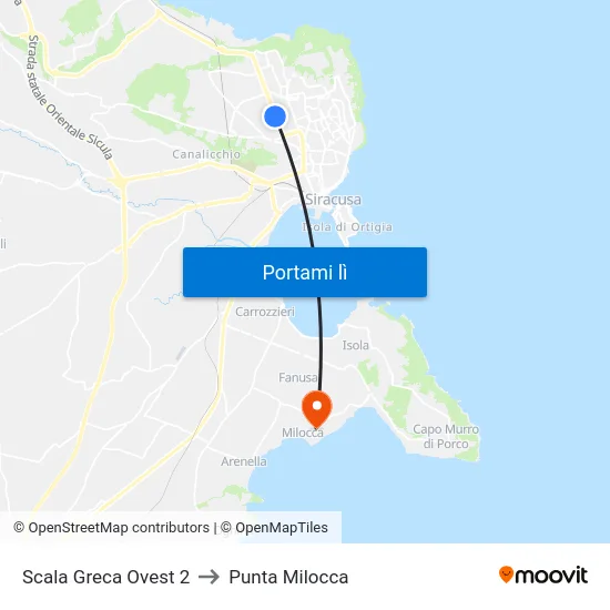 Scala Greca Ovest 2 to Punta Milocca map