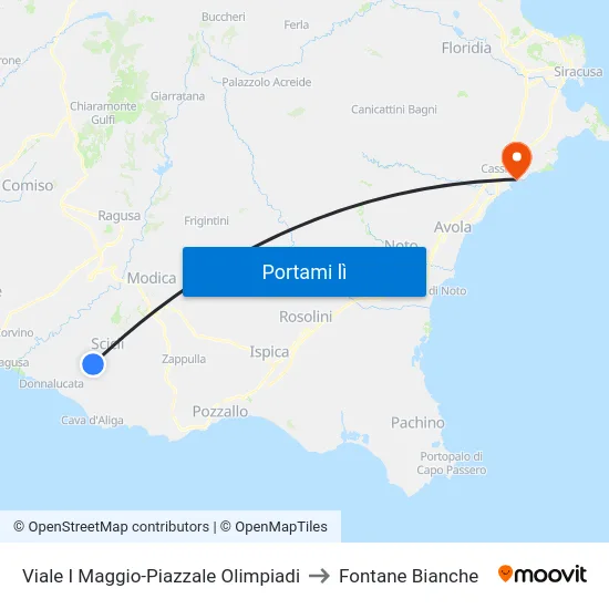 Viale I Maggio-Piazzale Olimpiadi to Fontane Bianche map