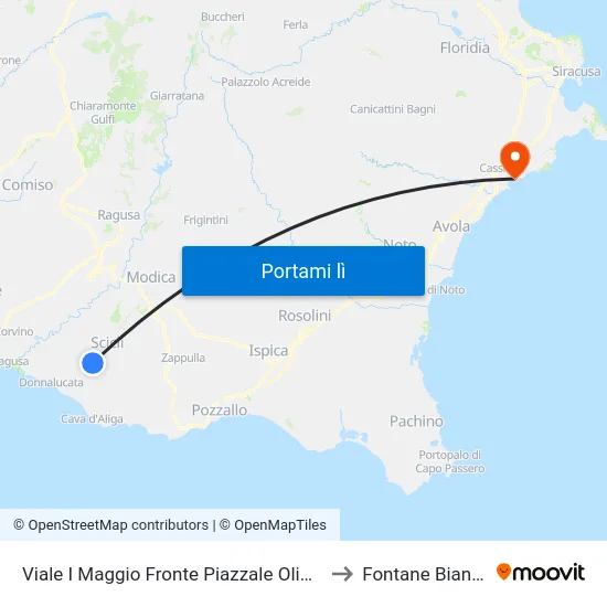 Viale I Maggio Fronte Piazzale Olimpiadi to Fontane Bianche map