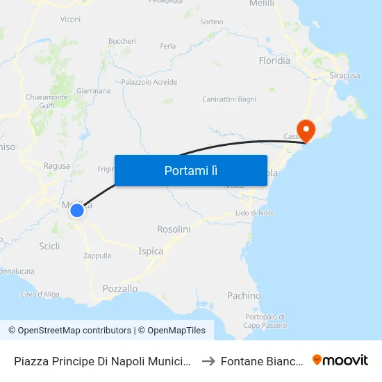 Piazza Principe Di Napoli Municipio to Fontane Bianche map