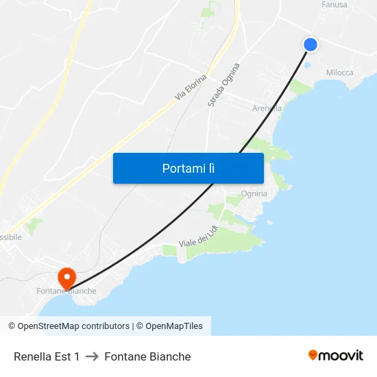 Renella Est 1 to Fontane Bianche map