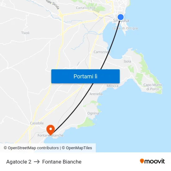Agatocle 2 to Fontane Bianche map