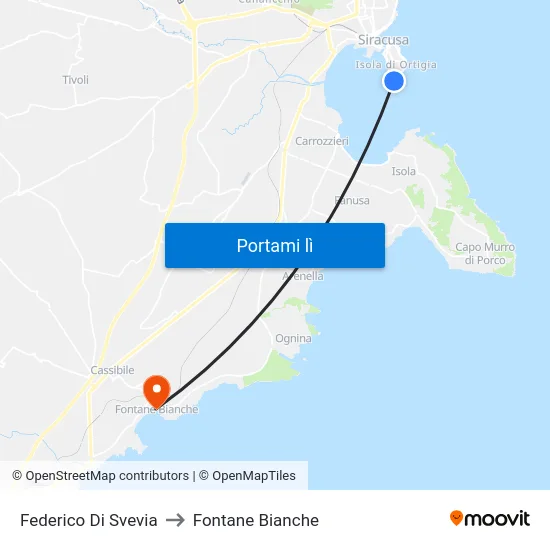Federico Di Svevia to Fontane Bianche map