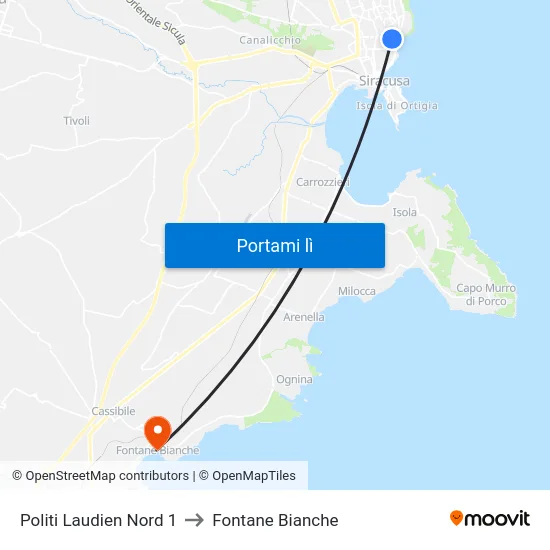 Politi Laudien Nord 1 to Fontane Bianche map