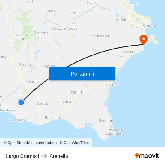 Largo Gramsci to Arenella map