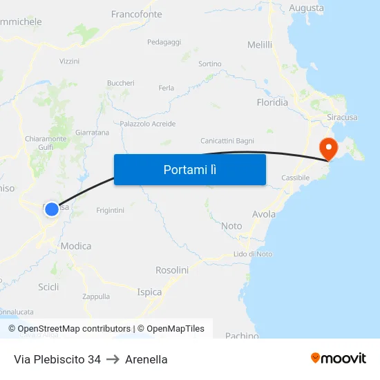 Via Plebiscito 34 to Arenella map