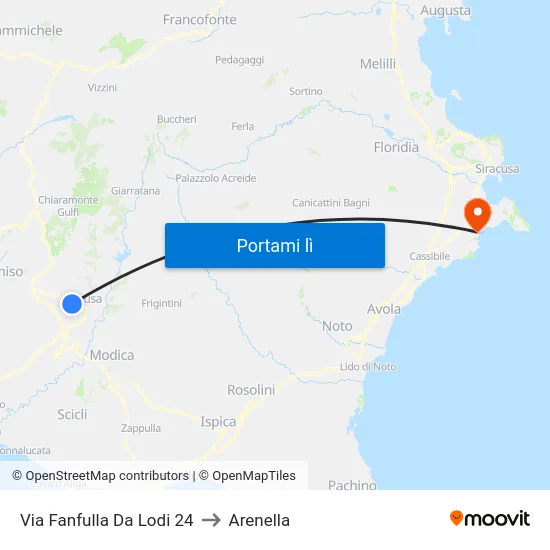 Via Fanfulla Da Lodi 24 to Arenella map