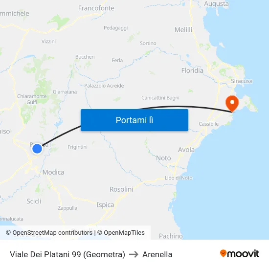 Viale Dei Platani 99 (Geometra) to Arenella map