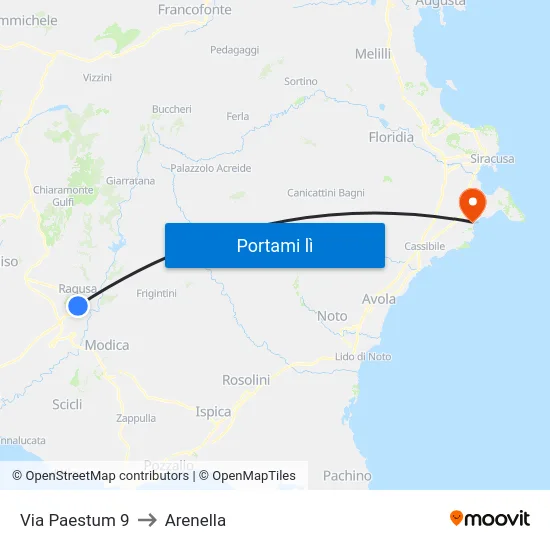 Via Paestum 9 to Arenella map
