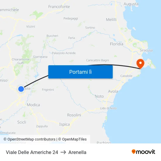 Viale Delle Americhe 24 to Arenella map