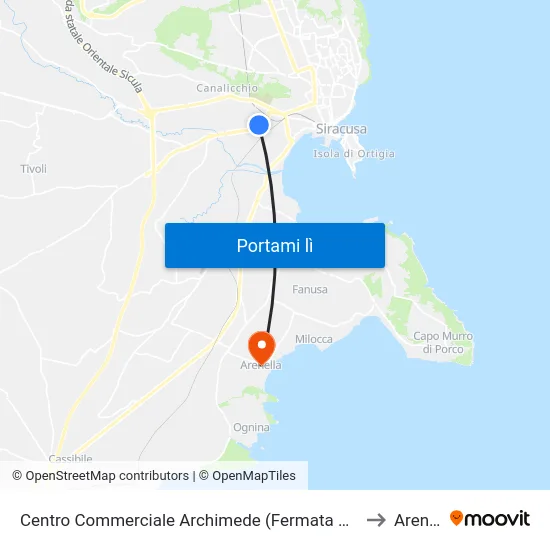 Centro Commerciale Archimede (Fermata Non Segnalata) to Arenella map