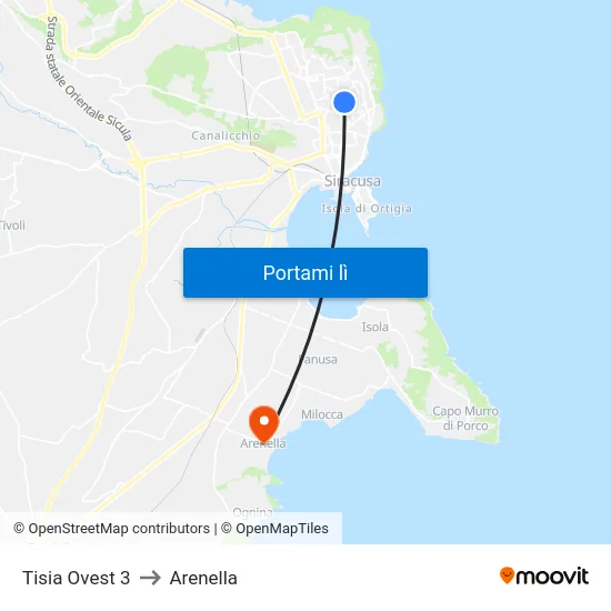 Tisia Ovest 3 to Arenella map