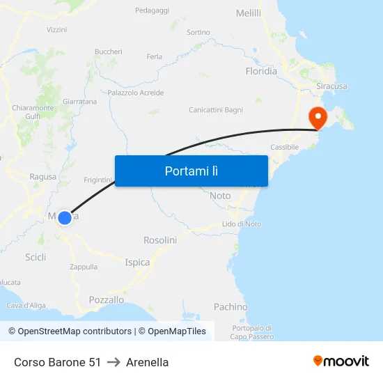 Corso Barone 51 to Arenella map