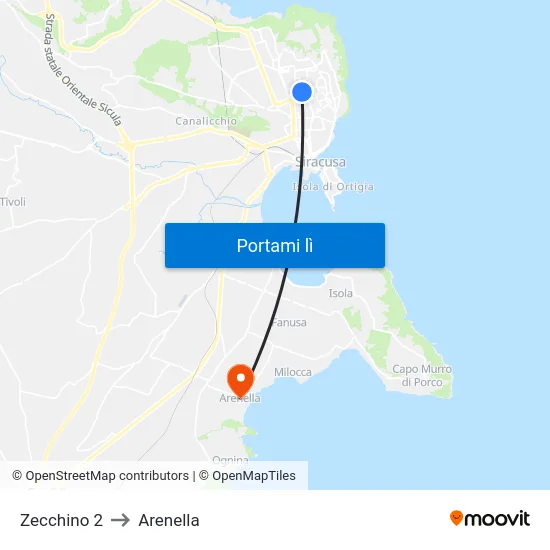 Zecchino 2 to Arenella map