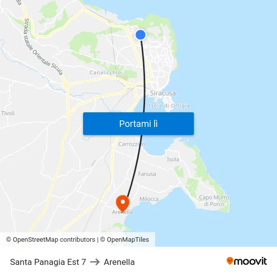 Santa Panagia Est 7 to Arenella map