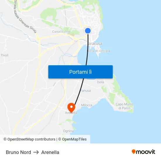 Bruno Nord to Arenella map