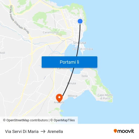 Via Servi Di Maria to Arenella map