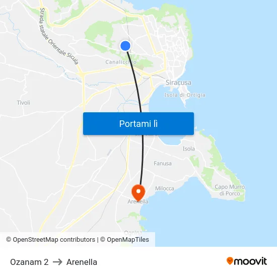 Ozanam 2 to Arenella map